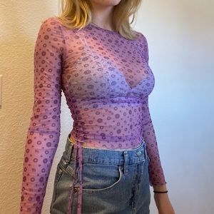 Princess Polly Sheer Purple Top